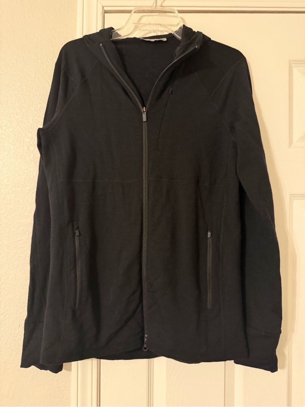 Icebreaker Black Full-Zip Hooded Shirt Jacket